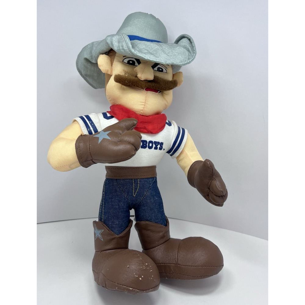 Dallas Cowboys Mascot Rowdy Stuffed Plush 1995 Stuffins 13” NFL Play FootBall